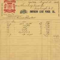 Invoice billhead of American Lead Pencil Company, August 18, 1894.