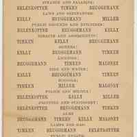 Pocket reference card: Standing Committees of (Hoboken City) Council For 1888-1890.