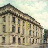 Postcard: Library, Jersey City, NJ