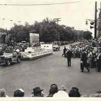          B+W photo of a General Foods Maxwell House Coffee float, Baseball Centennial parade, Hudson Street, Hoboken, June 19, 1946. picture number 1
   