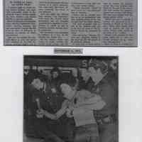 B+W prints of photo of "Rioter Subdued" & article from Hudson Dispatch, Sept. 6, 1971.