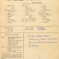 Digital images of six dated formal grade reports to parents for Paula Millenthal, eighth grade, Stevens Hoboken Academy, Hoboken, 1950-1951.