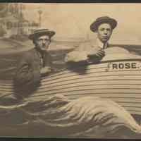 Digital image of photo of two men in suits posed in photographer