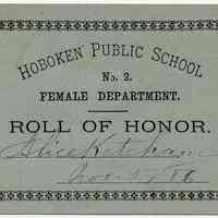          Reward of Merit 5: Alice Ketcham, Nov. 5, 1886
   