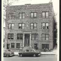 B&W photo of apartment building at 268 Hawthorne Avenue, Newark.