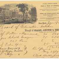 Statement: Clark, Austin & Smith, Dealers in Books & Stationery, N.Y. to Board of Education, Hoboken, Jan. 19, 1859, for books and supplies.