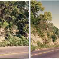 Color photos, 2, of River Road near 7th(?) St., Hoboken, May 1984.