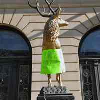          Elks statue with sign
   