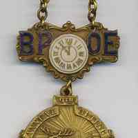 Commemorative pin: Hoboken Lodge No. 74, B.P.O.E., 9th Annual Outing, Sept. 12, 1909.