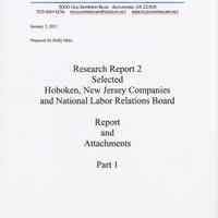 Research Report 2, Parts 1 & 2: Selected Hoboken, N.J. Companies & National Labor Relations Board. (1935-1946). 2011.