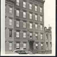 B&W photo of apartment building at 206 Bloomfield Street, Hoboken.