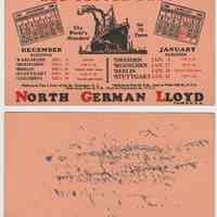 Blotter, ink: Red Letter Days. North German Lloyd Lines, Dec. 1928-Jan.1929.