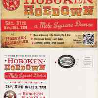 Postcard: Hoboken Hoedown: a Mile Square Dance, Saturday Nite, Nov. 10th, 7 pm.