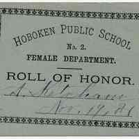          Reward of Merit 7: Alice Ketcham, Nov. 19, 1886
   