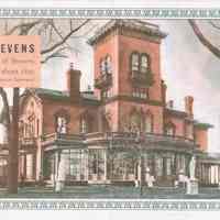 New Jersey Bell Telephone Company bill insert for October 1954 featuring picture of Castle Stevens and five paragraphs on Hoboken history.