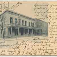 Postcard: Deutscher Club, Hoboken, N.J. No date, circa 1898-1901. Private Mailing Card.
