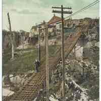 Postcard: Weehawken Steps to Jersey City, N.J. No date, circa 1907-1917; unposted.