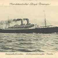 Postcard: Ship "Berlin", Hoboken, NJ