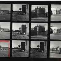 B+W negative contact sheet of images of Hoboken taken by John Conn. no date, [1976].