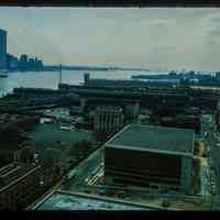 Color slide of aerial view from River & 3rd looking SE