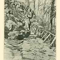 Digital image of black-and-white photo of the Old Hillside Foot Path leading to Hoboken, West Hoboken, ca. 1900.