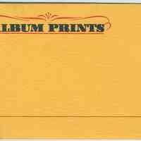 Album folder for small photographic prints from Hoboken Camera Center, Hoboken, 1955.