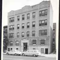 B&W photo of apartment building at 320-322 Clinton Avenue, Newark.