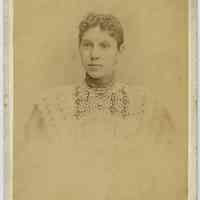 Cabinet photo of a young woman, Hoboken, n.d., ca. 1895-1905.