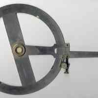 Circular German silver Protractor, 10", tangent screw, model 1217, made by Keuffel & Esser Co., n.d., ca. 1894-1914.