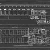 Drawing: Combination Mail / Passenger Car; D.L. & W. conversion, Scranton, PA, 1929.