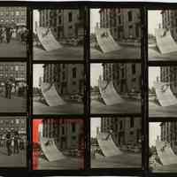 B+W negative contact sheet of images of Hoboken taken by John Conn. no date, [1976].