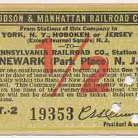 Printed ticket of Hudson & Manhattan Railroad Co., half price, Apr. 25, 1937.