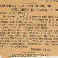          3: Another K & E Worker, On Children in Picket Line; Frank Lyle
   