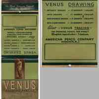 Matchbook, oversize: Venus Drawing Pencils. American Pencil Co., Hoboken, N.J. N.d, ca. 1941.