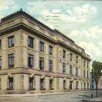 Postcard: Library, Jersey City, NJ