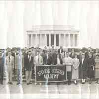 Digital images of B+W group photo of Juniors & Seniors from Stevens Hoboken Academy, Washington, D.C. April, 1955.