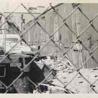 B+W photo of lot with debris on Jefferson Street for De Gennaro Transportation Inc., Hoboken, no date, ca. 1970-1980.