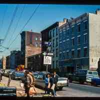          Color slide of eye-level view of street scene with a produce truck on the NW corner of Park and 2nd looking N picture number 1
   