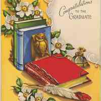 Digital images of over 50 greeting cards and related items received by Paula Millenthal for her graduation from Stevens Hoboken Academy, June 1955.