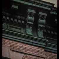          Color slide of detail view of cornice, brackets, dentils, frieze and window head at 708 or 712 Willow between 7th and 8th picture number 1
   