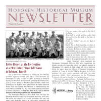 Hoboken Historical Museum Newsletter [Second Series], Volume 16, Number 3, Summer 2010.