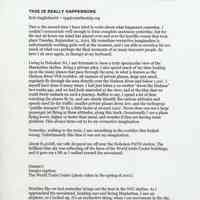 Printout of weblog "This is Really Happening" by Robert P. Guglielmetti re World Trade Center disaster, Hoboken, no date, ca. Sept. 12, 2001.