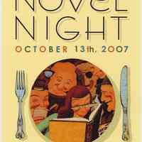 Announcement card: Novel Night. October 13th, 2007. Hoboken Public Library Benefit.