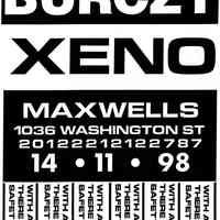 Digital image of poster: Burczy, Xeno, Maxwells, 1036 Washington St., November 11, 1998.