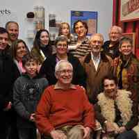 Color photo of Sol Fisher descendants at Hoboken Historical Museum 