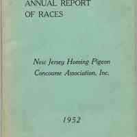 Annual Report of Races. New Jersey Homing Pigeon Concourse Association, Inc. 1952. Old Bird and Young Bird Races.