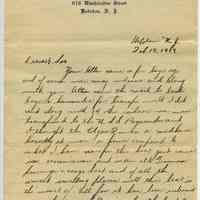 ALS, 2, by N.T. Cissue(?), U.S.S. Paysandu, to his sister; written & sent from Admiral Benson Service Club, 816 Washington St., Hoboken; Feb 17, 1919; March 5, 1919.