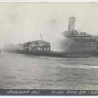 Postcard: [1921 pier fire.] Pier 5, Hoboken, N.J. Fire Aug 24-1921. 1921; unposted.