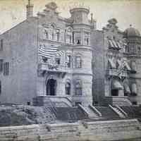 Sepia tone photo of 921 & 925 Hudson St. buildings, exterior, Hoboken, n.d., ca. 1912 or after.