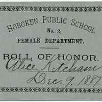          Reward of Merit 13: Alice Ketcham, Dec. 9, 1887
   